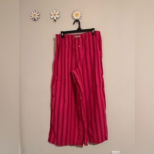 Savage X Fenty Women's Pink & Red Striped Kickback Casuals Sleep Pants XLarge